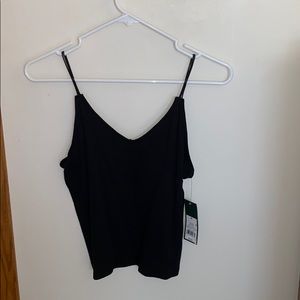 Cropped black tank top